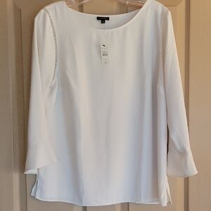 Talbots White Relaxed Boxy Blouse